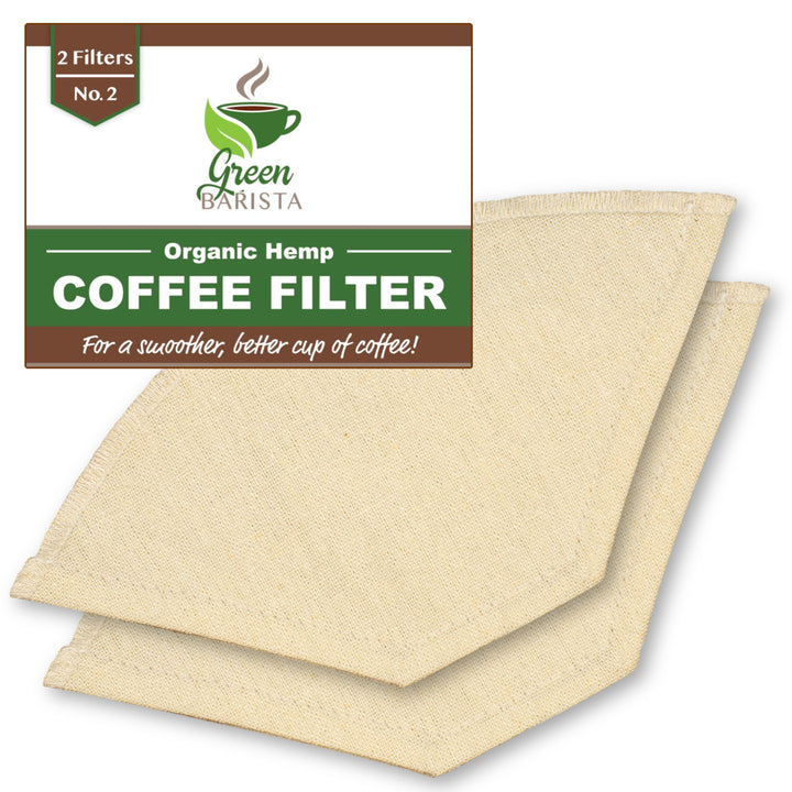Reusable Hemp Coffee Filter (2 pack) - No. 2 Size