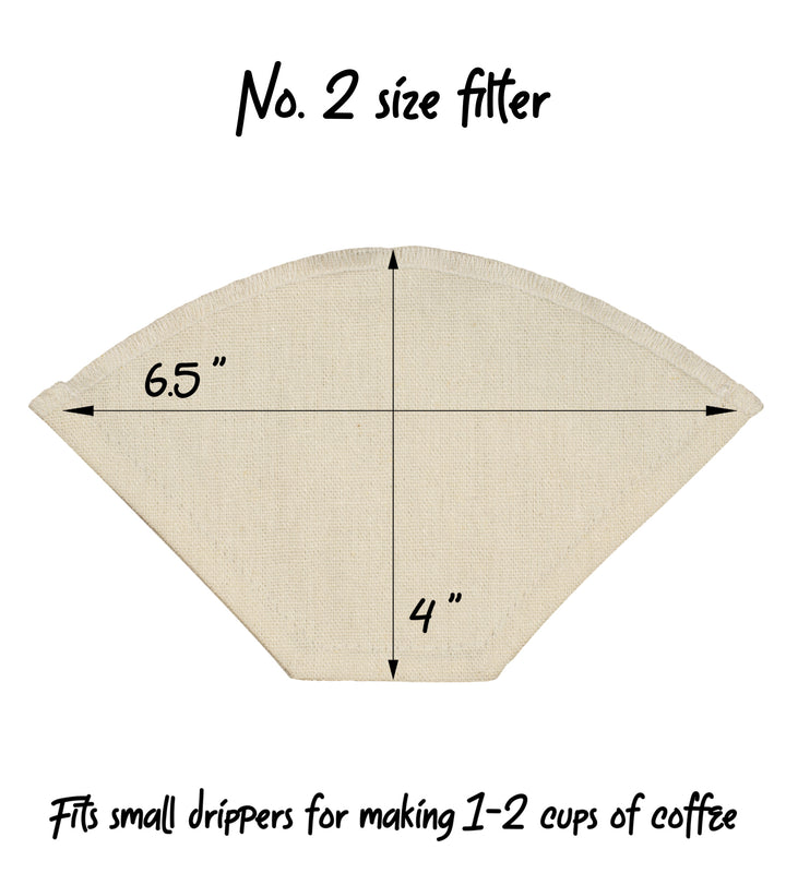 Reusable Hemp Coffee Filter (2 pack) - No. 2 Size